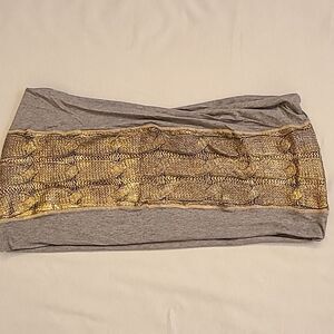 Gap gray and gold infinite scarf